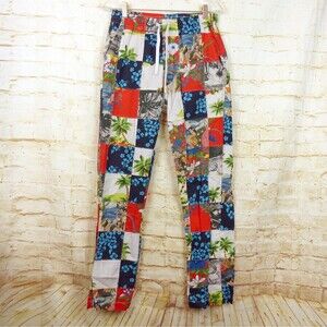 HUF Nonstandard Aloha Patchwork Easy Pant Men M Hawaii Tropical Drawstring Skate